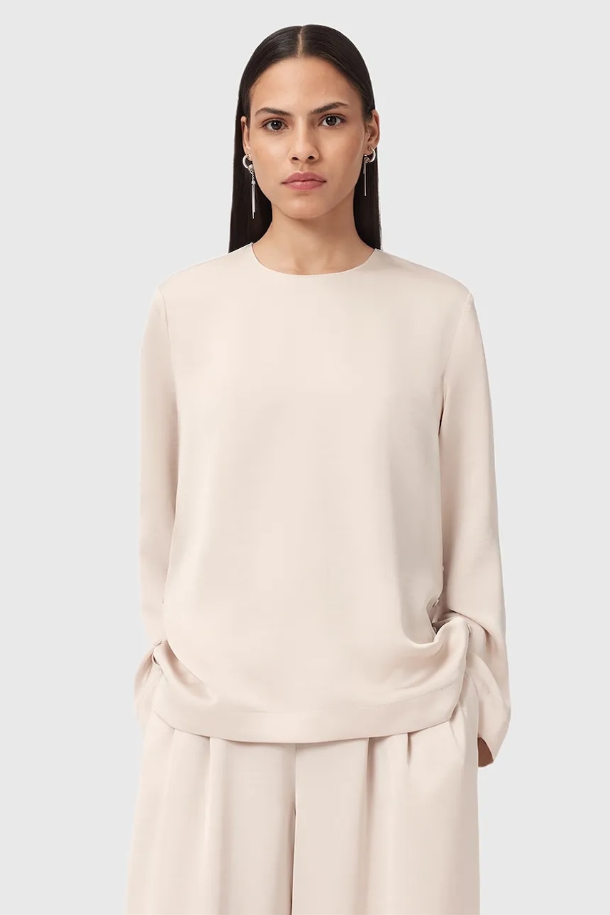 Halenka AllSaints LEANNE dámská, bílá barva, hladká, W019PD