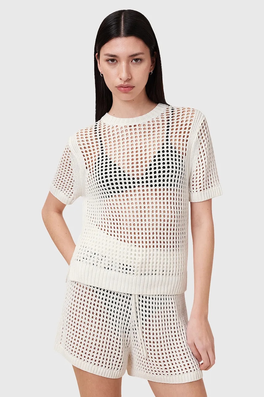 Halenka AllSaints PALOMA dámská, bílá barva, hladká, W045KC