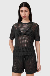 Halenka AllSaints PALOMA dámská, černá barva, hladká, W045KC