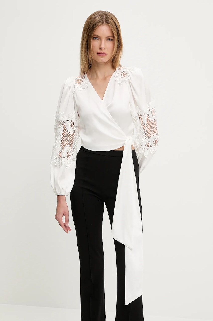 Halenka Answear.LAB dámská, bílá barva, s aplikací