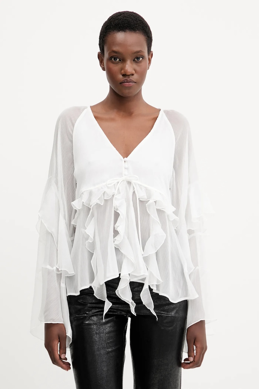 Halenka Bardot dámská, bílá barva, hladká, 59934TB