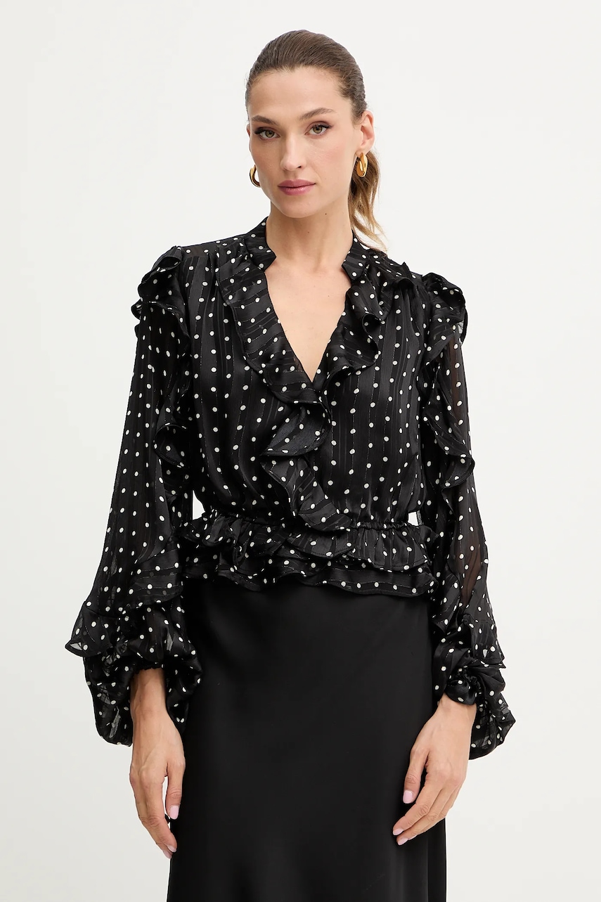 Halenka Bardot dámská, černá barva, vzorovaná, 59896TB3