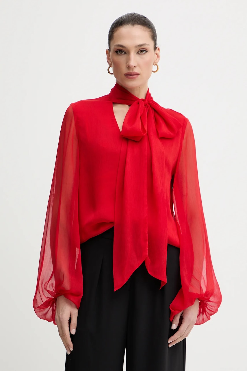 Halenka Bardot dámská, červená barva, hladká, 59704TB2