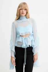 Halenka Bardot dámská, modrá barva, hladká, 59933TB