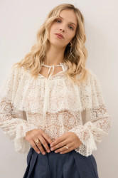 Halenka Bizuu MARLY dámská, béžová barva, hladká, MARLY CREAM