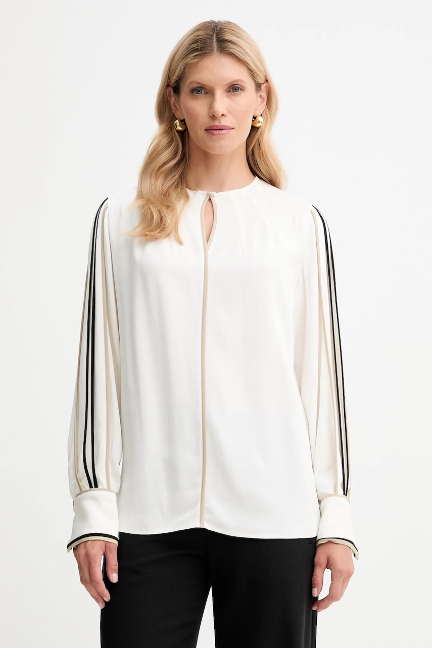 Halenka BOSS Banariah dámská, béžová barva, s aplikací, 50546147