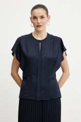 Halenka BOSS dámská, tmavomodrá barva, hladká, 50540635