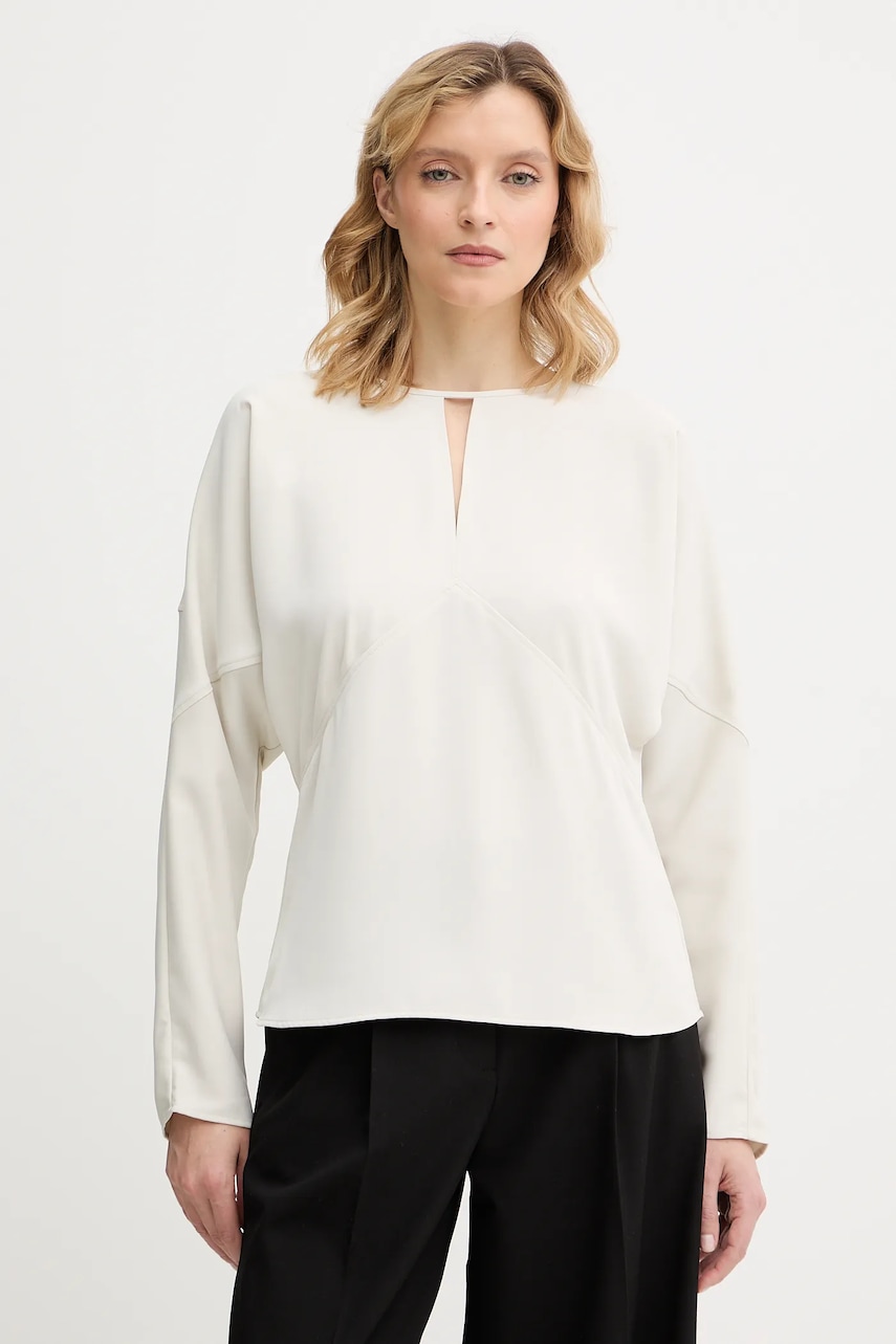 Halenka Calvin Klein dámská, béžová barva, hladká, LV044D176G