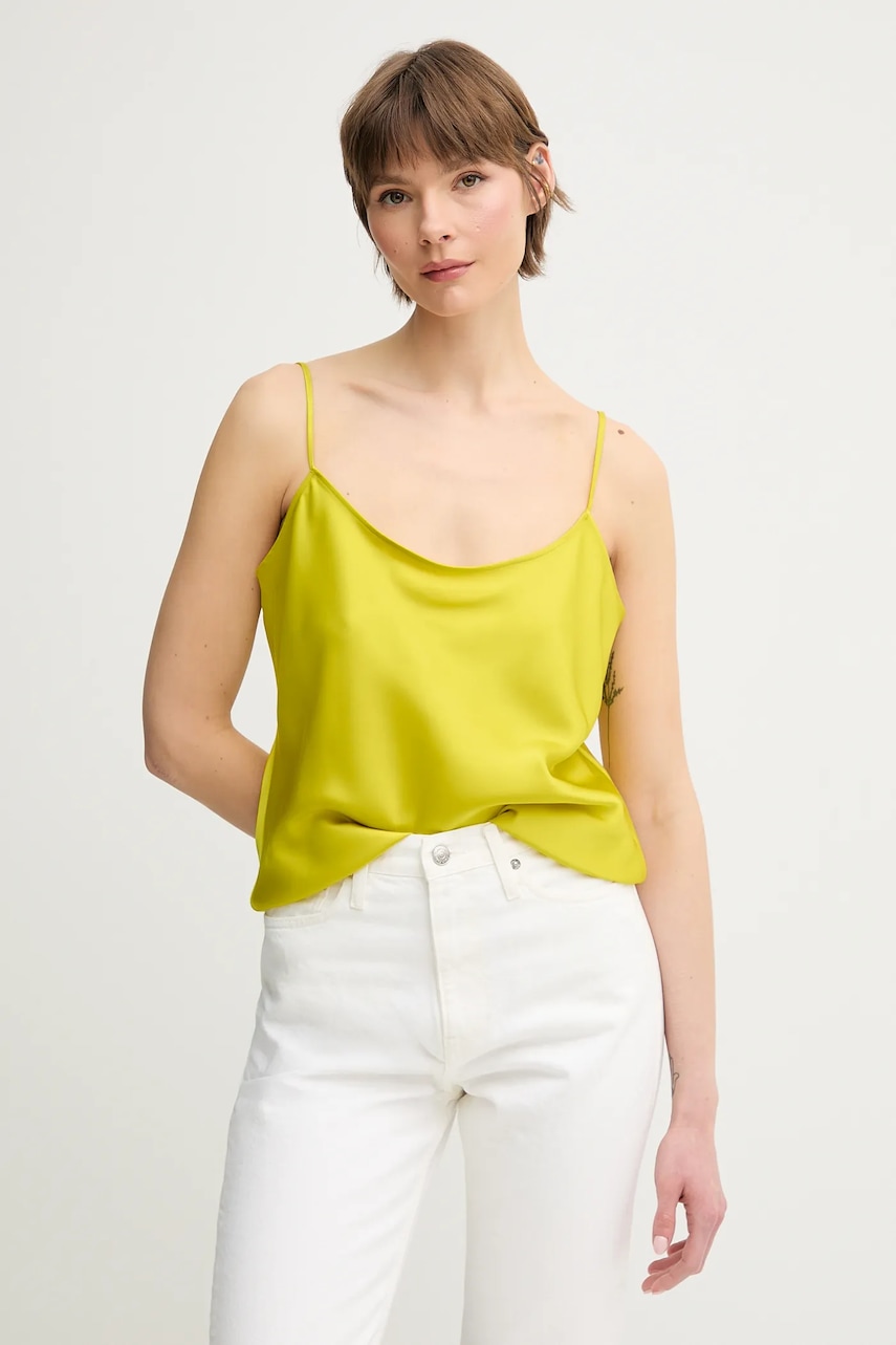 Halenka Calvin Klein dámská, žlutá barva, hladká, LV044B108G