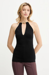 Halenka Elisabetta Franchi dámská, černá barva, hladká, TK55S56E2