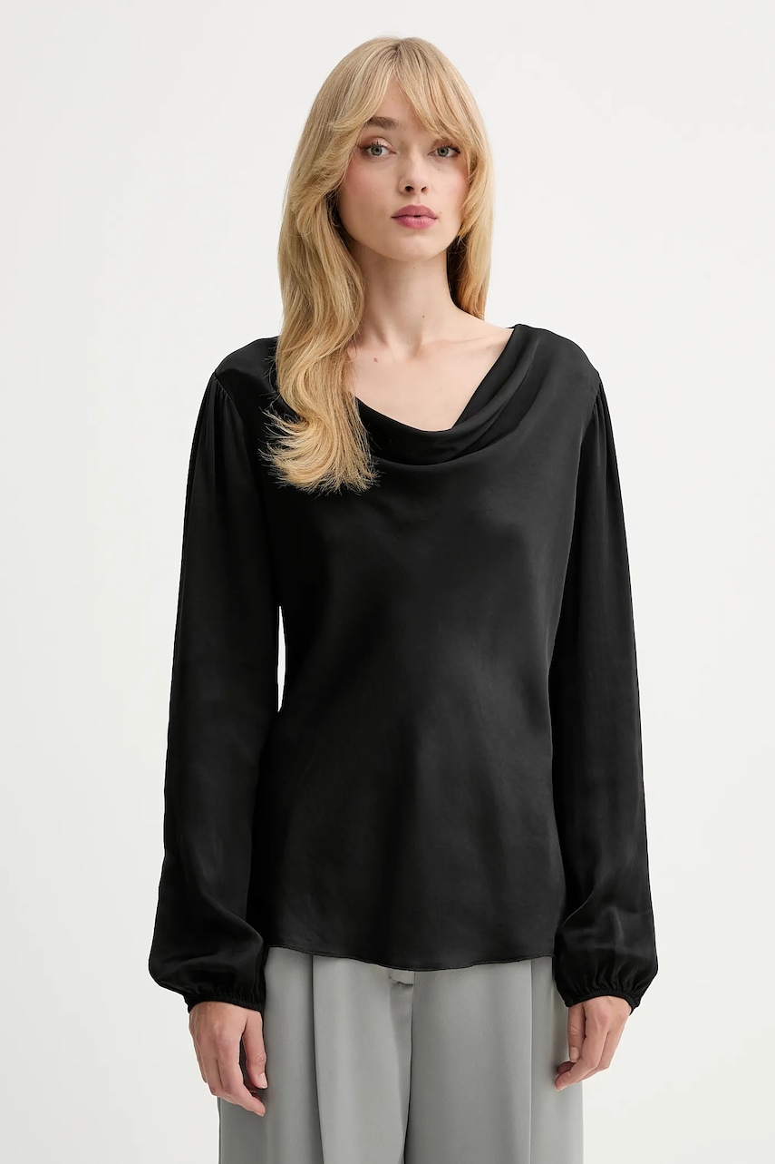 Halenka Fracomina dámská, černá barva, hladká, FS25WT1004W45101