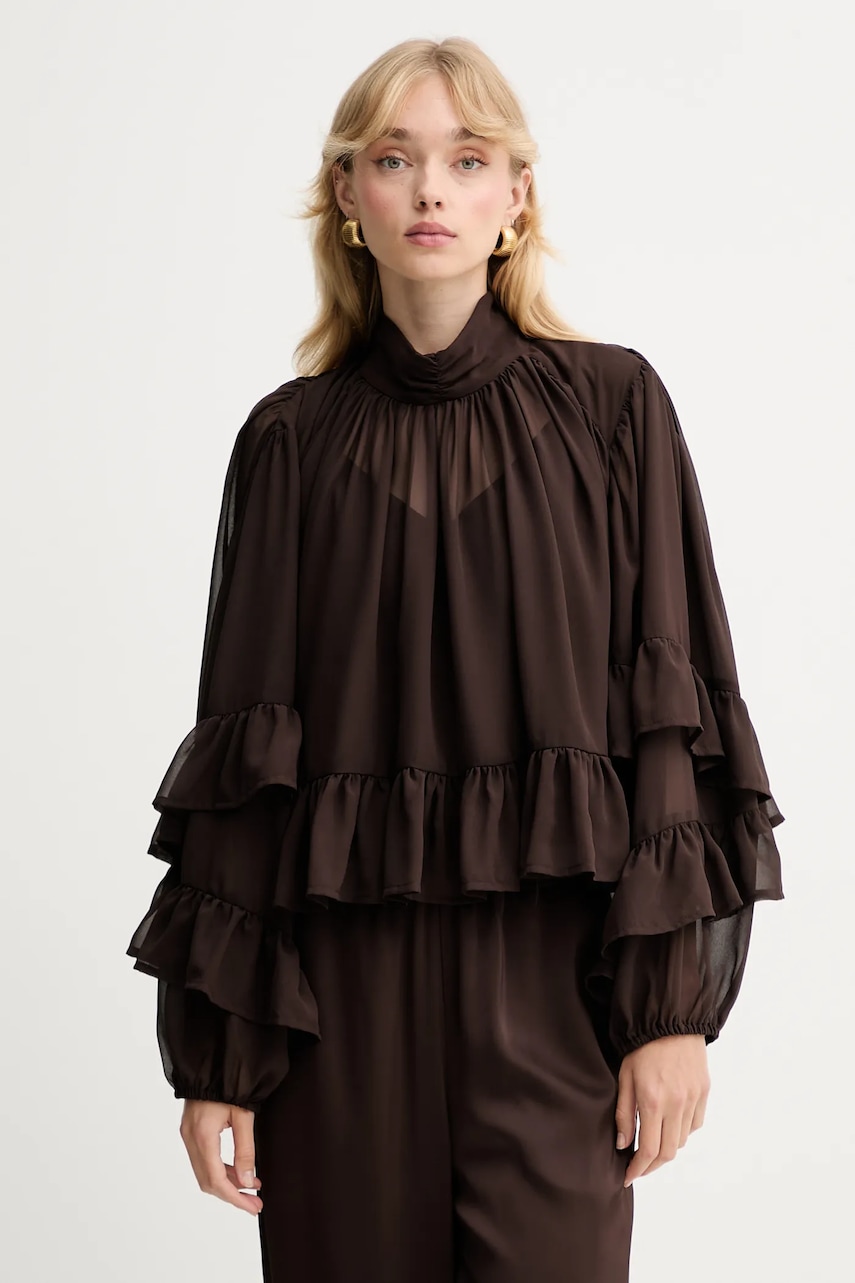 Halenka Gestuz dámská, hnědá barva, hladká, 10910650