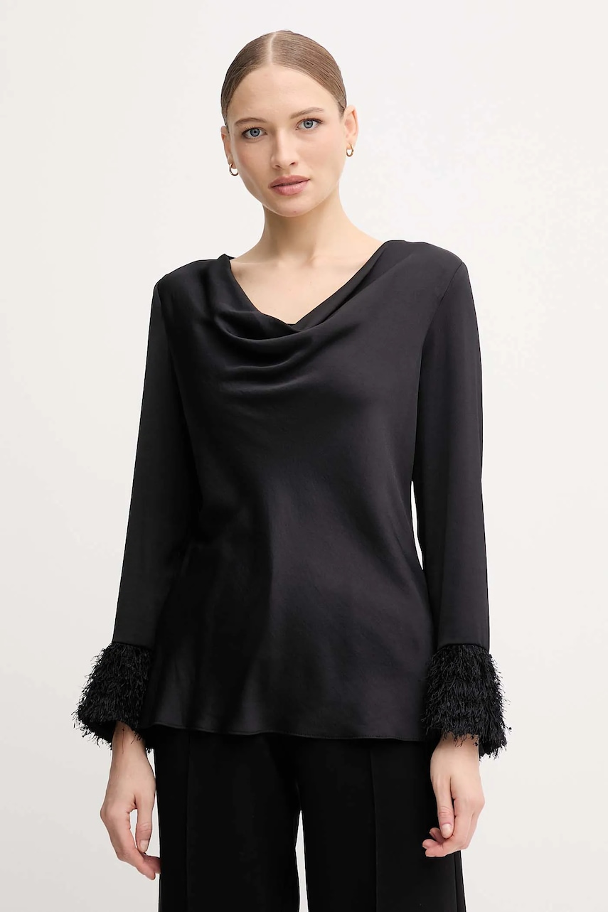 Halenka Joseph Ribkoff dámská, černá barva, s aplikací, 254020