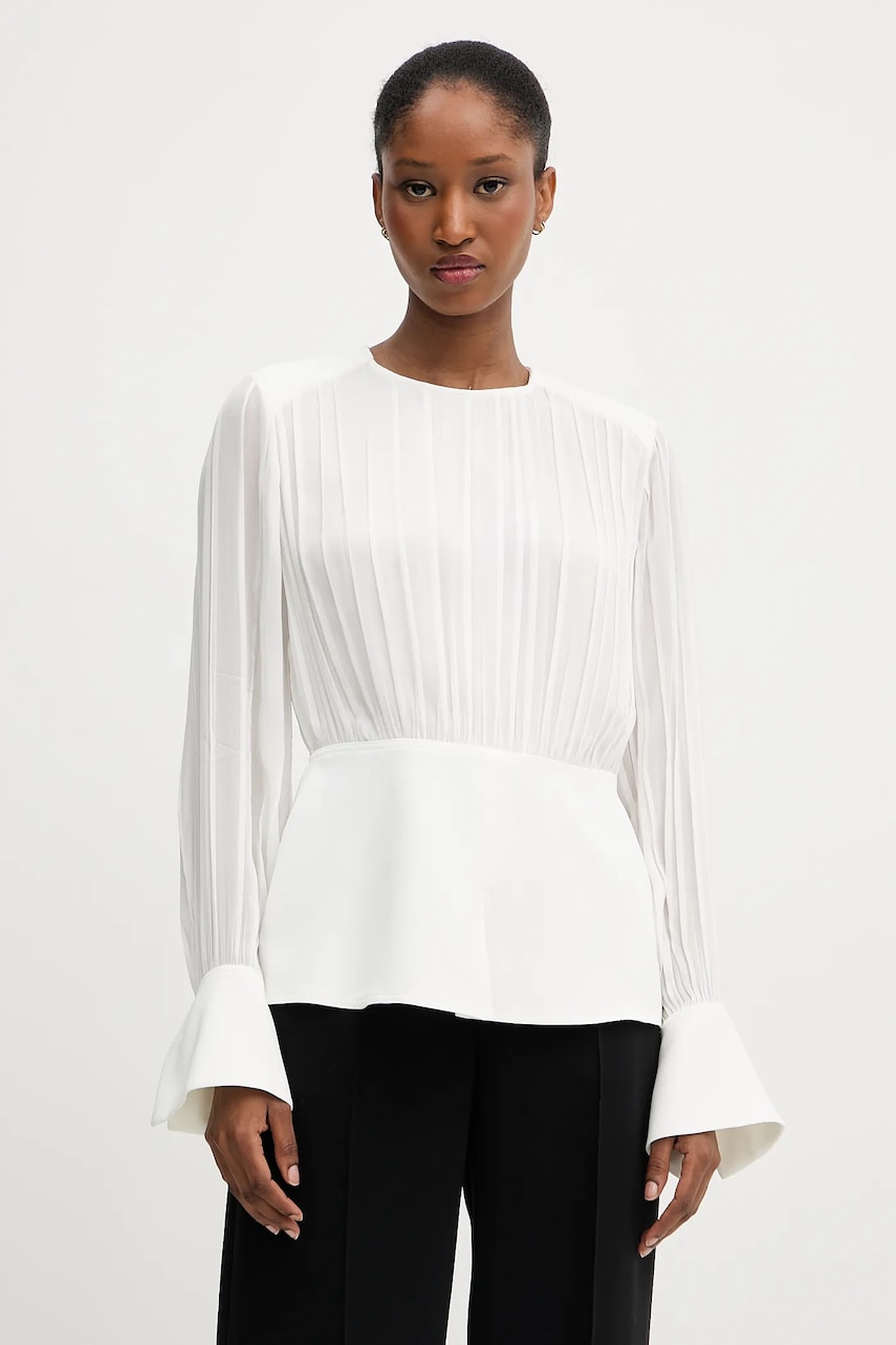 Halenka Karl Lagerfeld dámská, bílá barva, hladká, A3W11025