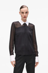 Halenka Karl Lagerfeld dámská, černá barva, hladká, A4W11008