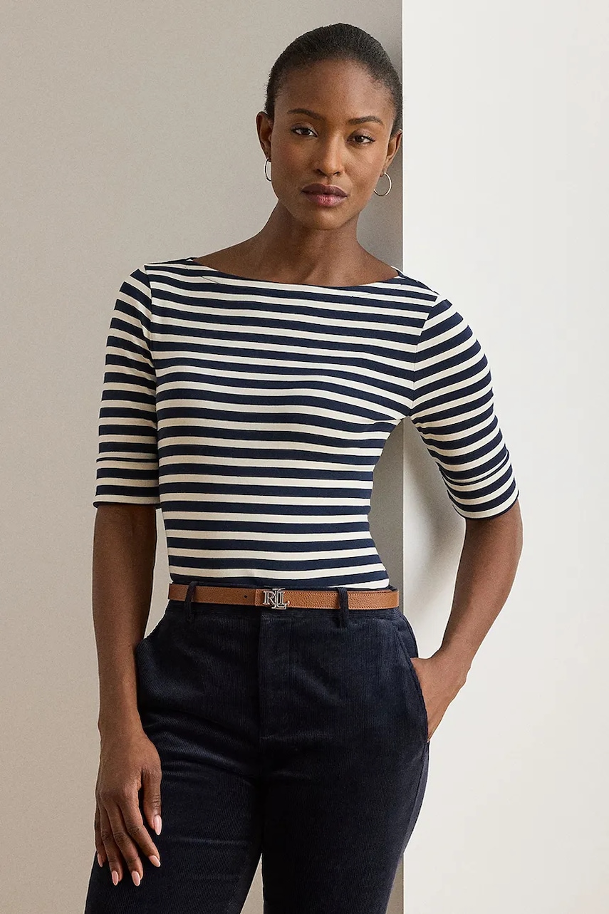 Halenka Lauren Ralph Lauren dámská, tmavomodrá barva, vzorovaná, 200980041