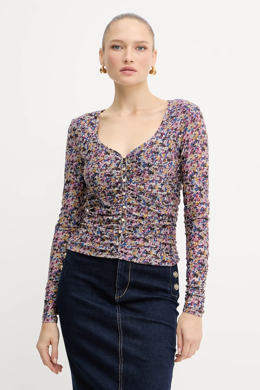 Halenka Liu Jo dámská, fialová barva, vzorovaná, MF5081 J3821