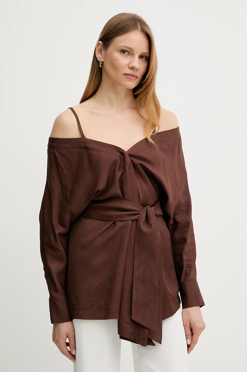 Halenka Marciano by Guess GRETA dámská, hnědá barva, hladká, 5GGH37 7316A