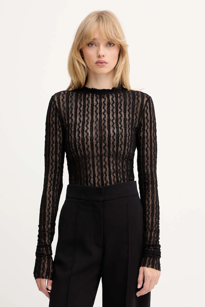 Halenka MAX&Co. dámská, černá barva, hladká, 2526946013200