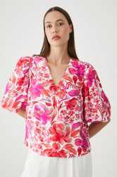 Halenka Medicine dámská, bílá barva, s květinovým vzorem