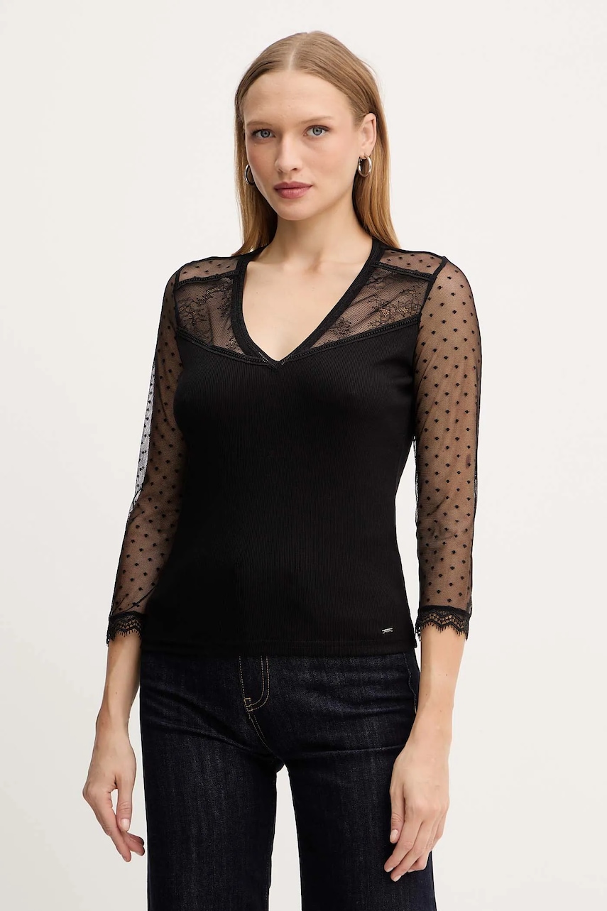 Halenka Morgan dámská, černá barva, hladká, THAISA