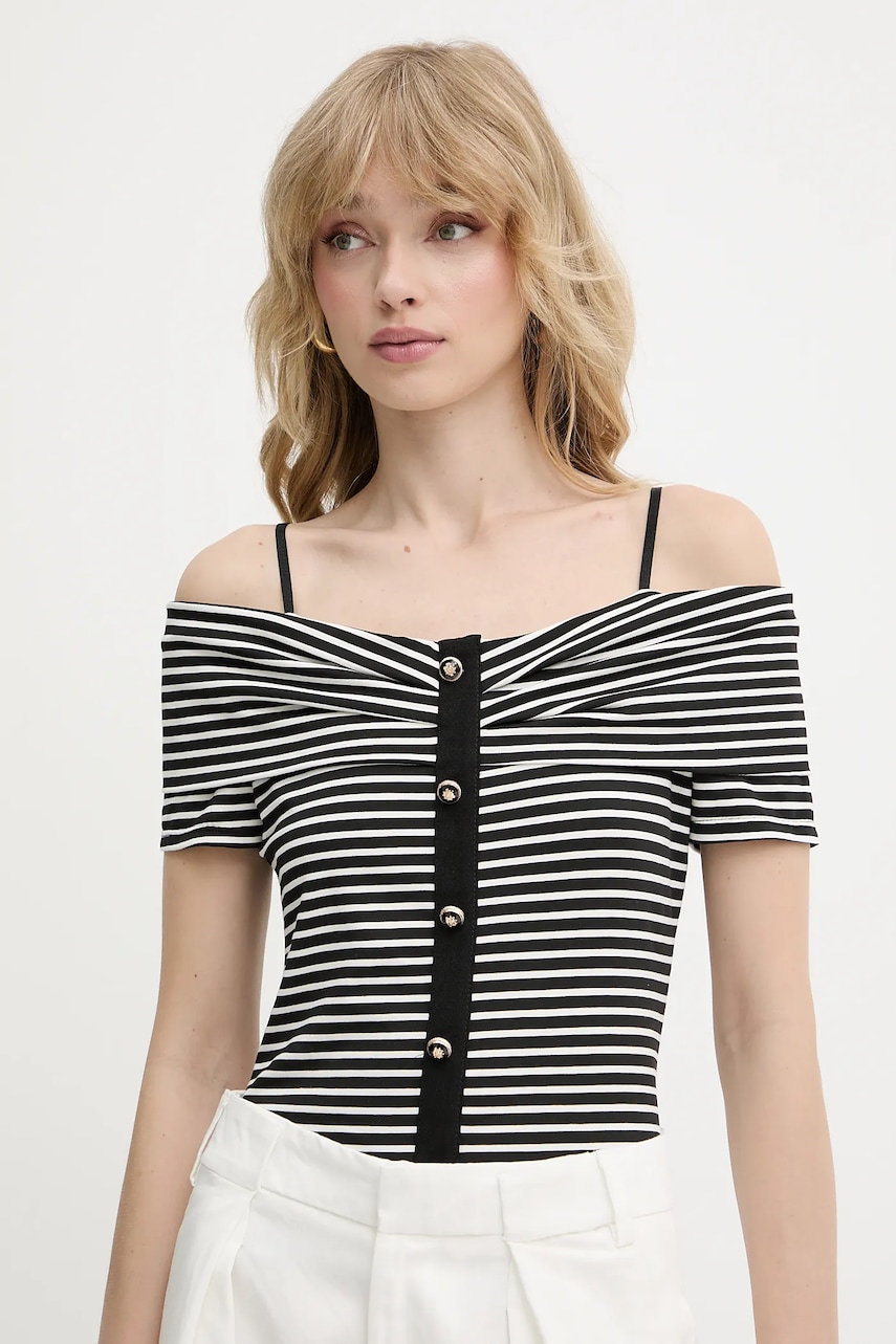 Halenka Morgan dámská, černá barva, vzorovaná, DROPEZ