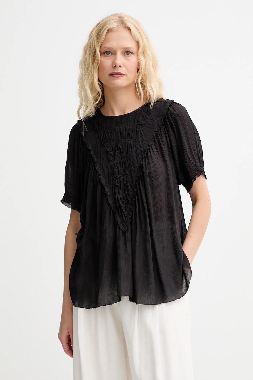 Halenka MUNTHE PERILLA dámská, černá barva, hladká, 252100025231