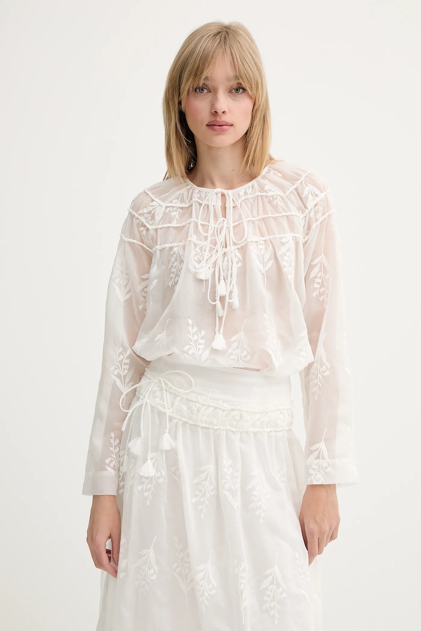 Halenka MUNTHE UZZA dámská, bílá barva, s aplikací, 255102525525