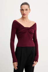 Halenka Patrizia Pepe dámská, vínová barva, hladká, 2M4477 J333