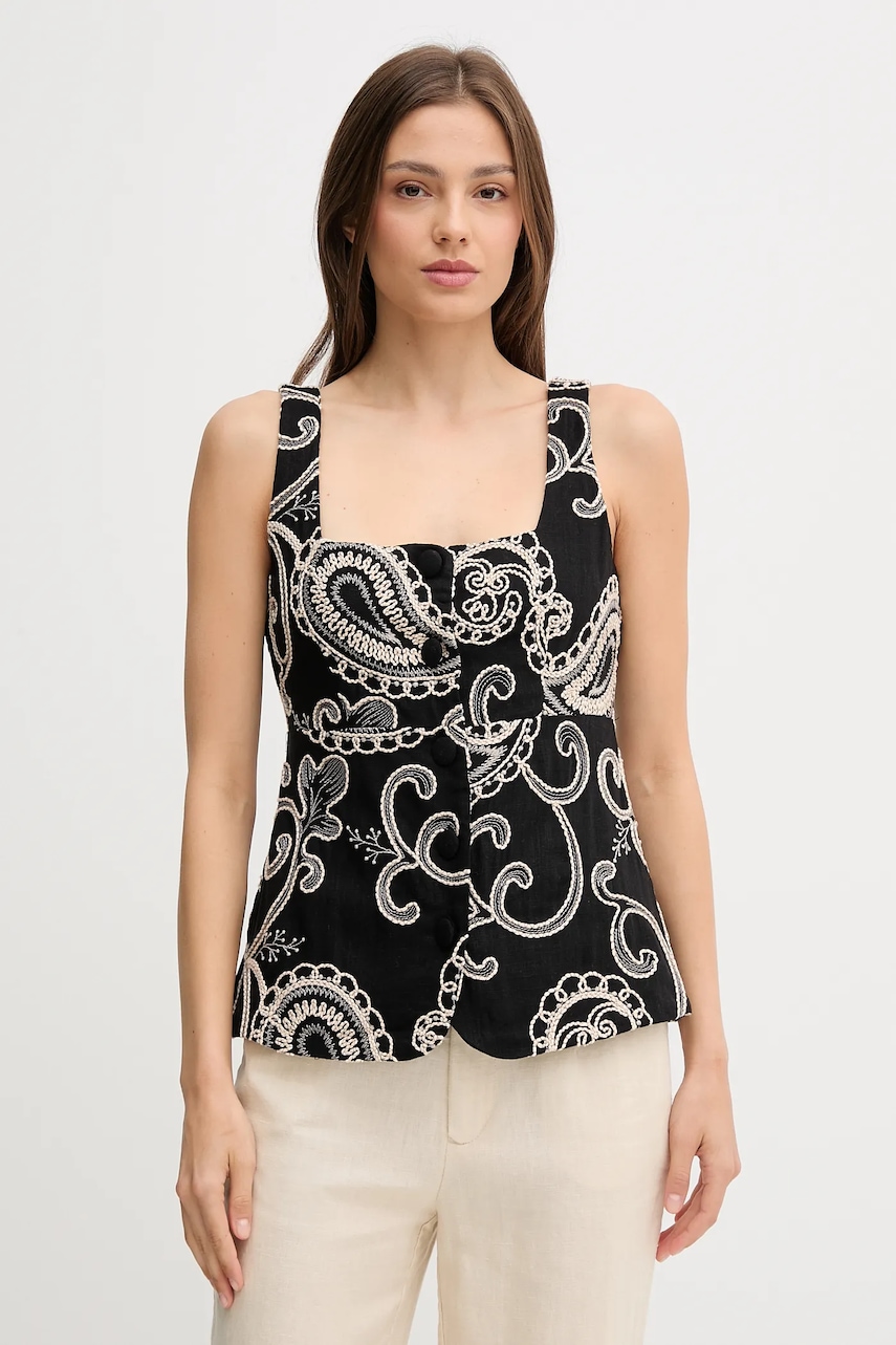 Halenka Pedro del Hierro dámská, černá barva, vzorovaná, 7659081