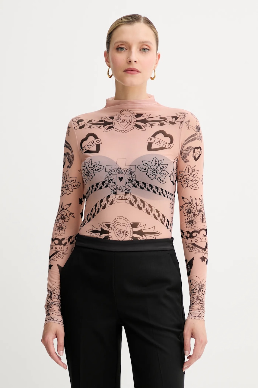 Halenka Pinko dámská, béžová barva, vzorovaná, 105798 A2VM