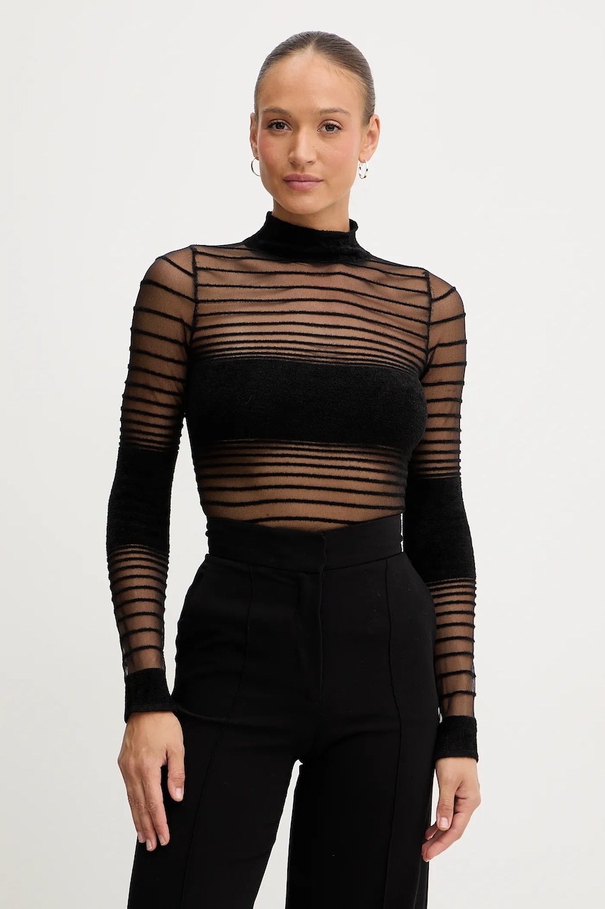 Halenka Retrofete Katrine dámská, černá barva, vzorovaná, R-FW25-12072-12