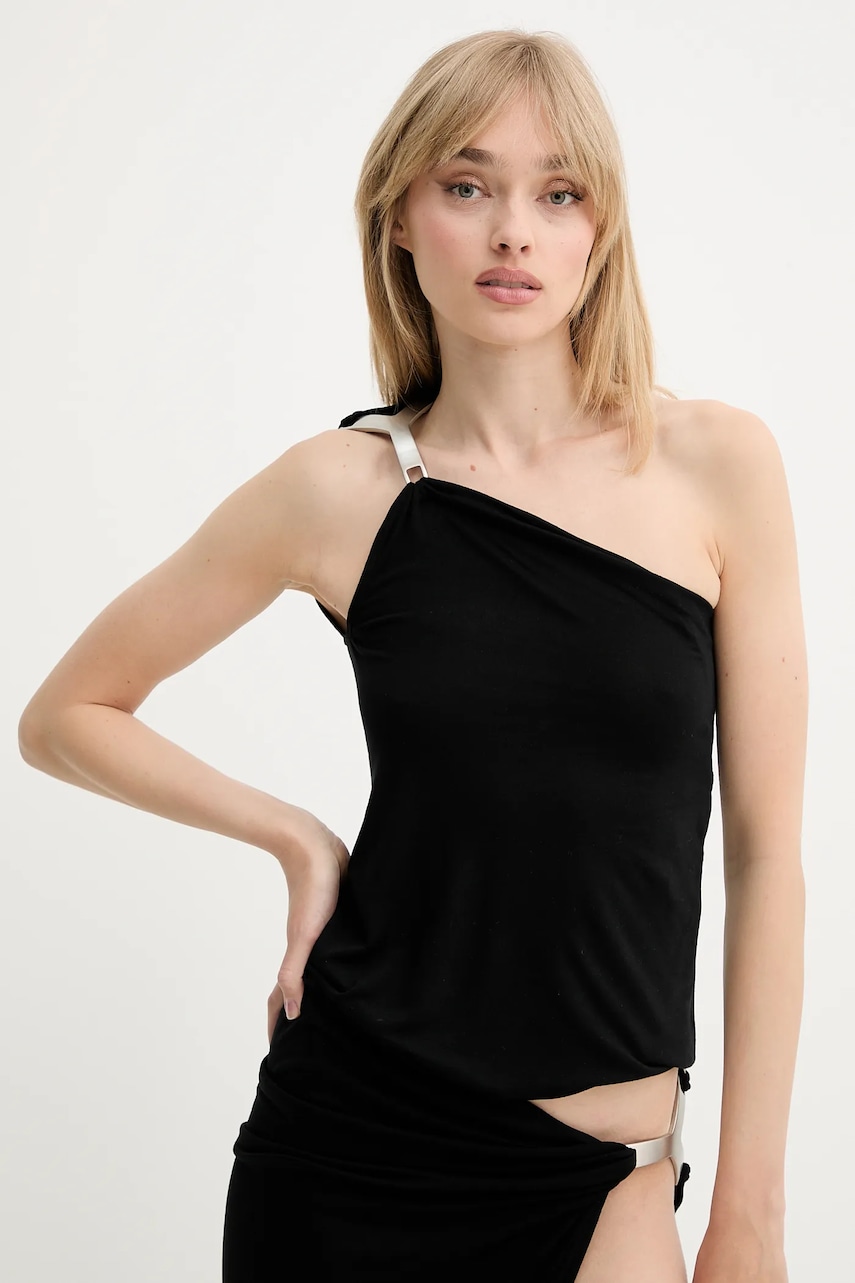 Halenka Rick Owens Lilies dámská, černá barva, hladká, LI01E4125RV