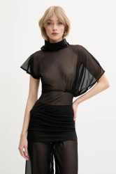 Halenka Rick Owens Lilies dámská, černá barva, hladká, LI01E4205OT