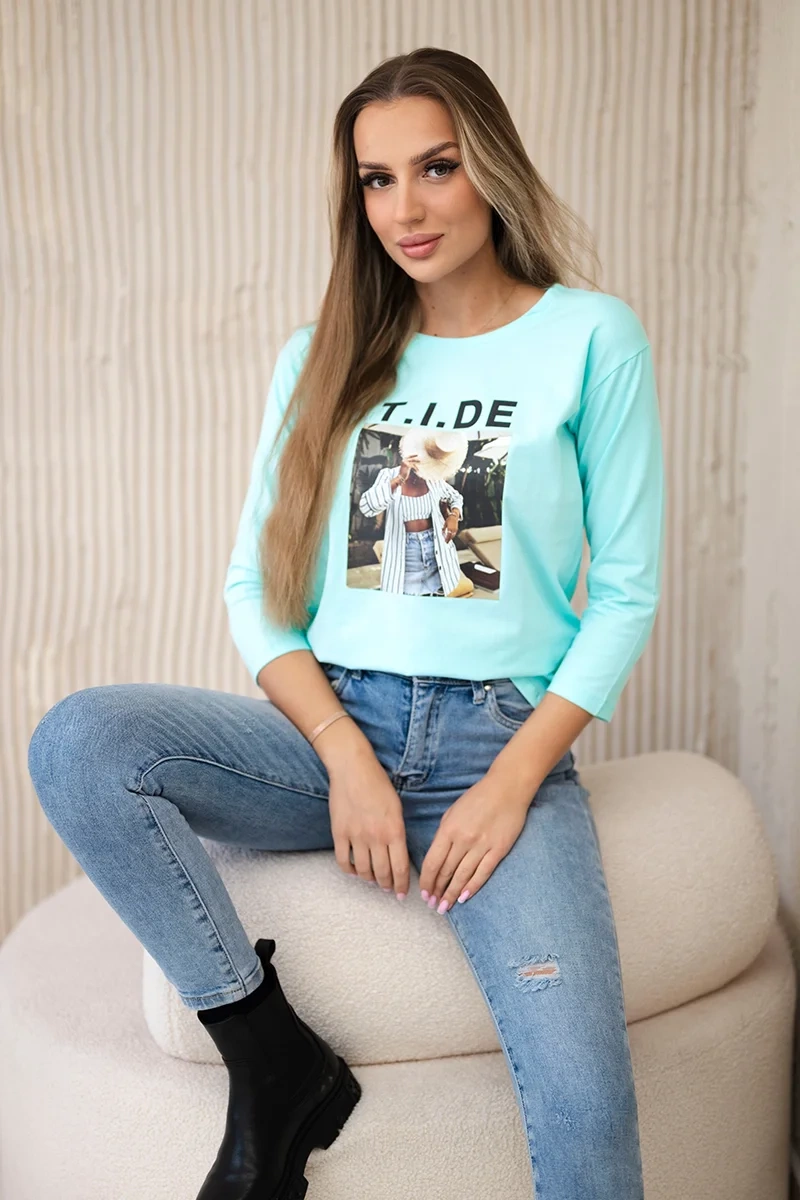 Halenka s potiskem Tide mint