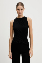 Halenka s příměsí kašmíru Rick Owens Lilies Luna dámská, černá barva, hladká, LI02E3109.JBWS