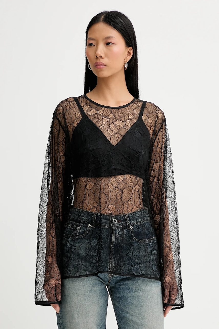 Halenka Samsoe Samsoe Sasayla černá barva, hladká, F24400029