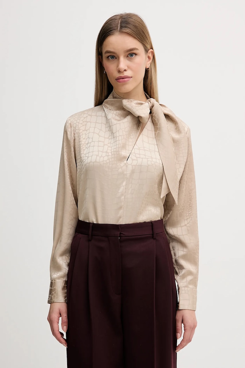 Halenka Sisley dámská, béžová barva, vzorovaná, 5UTBLQ0A4