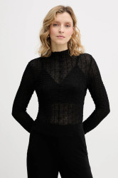 Halenka Sisley dámská, černá barva, hladká, 3ELRL108B