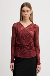 Halenka Sisley dámská, oranžová barva, vzorovaná, 3NDXL401A