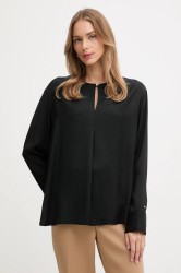 Halenka Tommy Hilfiger dámská, černá barva, hladká, WW0WW47339