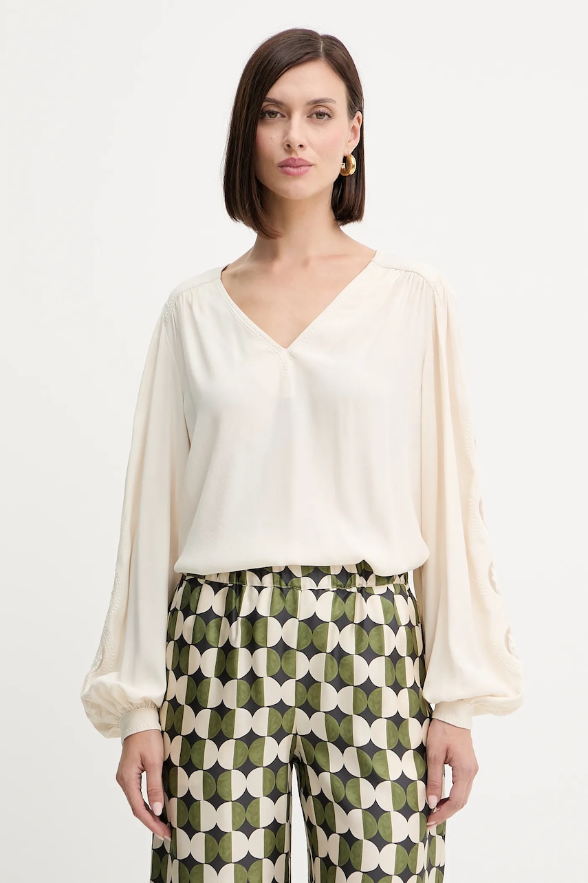 Halenka Twinset dámská, béžová barva, s aplikací, 252TP2151