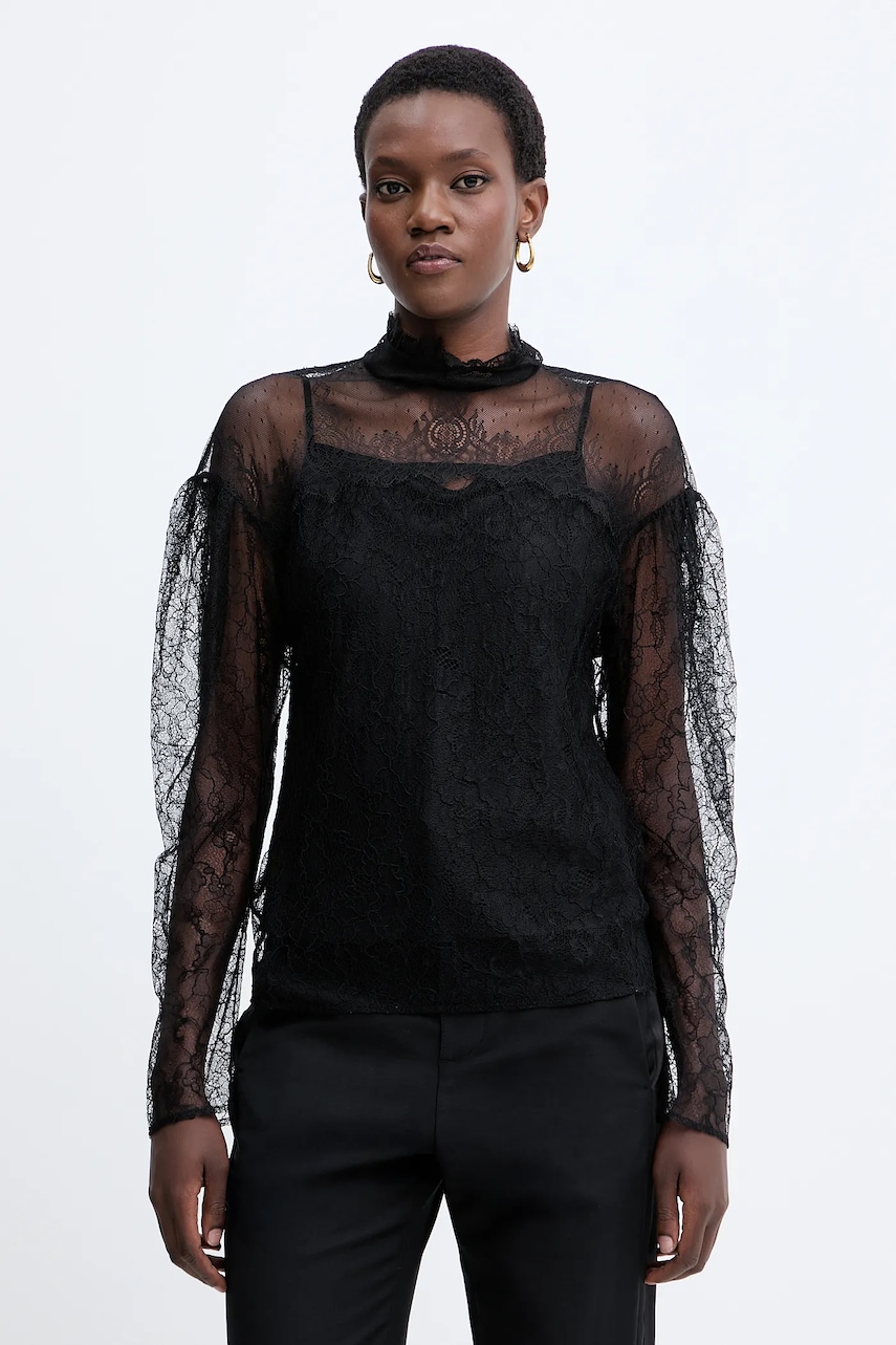 Halenka Twinset dámská, černá barva, hladká, 252TT2264