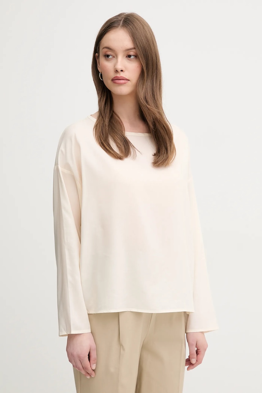 Halenka United Colors of Benetton dámská, béžová barva, hladká, 52M9DQ0B7