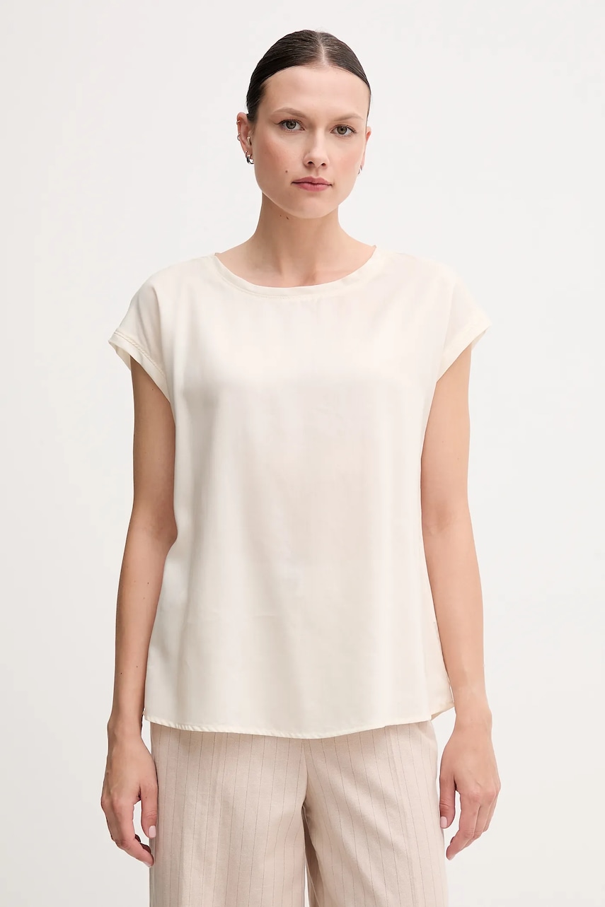 Halenka United Colors of Benetton dámská, béžová barva, hladká, 52M9DQ0BI