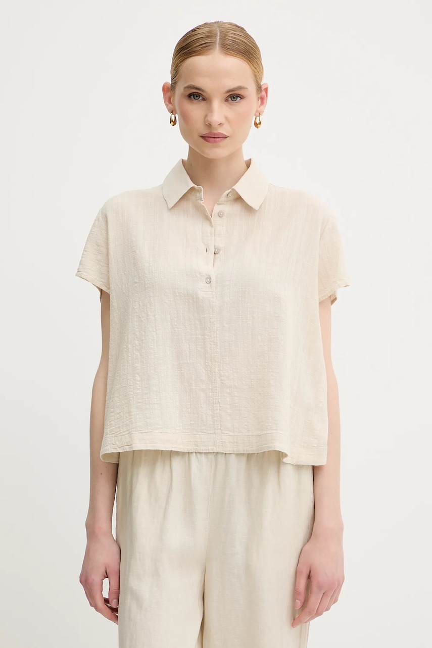 Halenka United Colors of Benetton dámská, béžová barva, hladká, 5ONVDQ0BQ