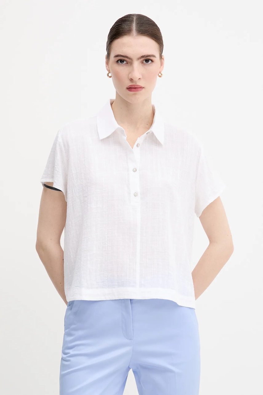 Halenka United Colors of Benetton dámská, bílá barva, hladká, 5ONVDQ0BQ