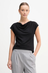 Halenka United Colors of Benetton dámská, černá barva, hladká, 31NLD10AS