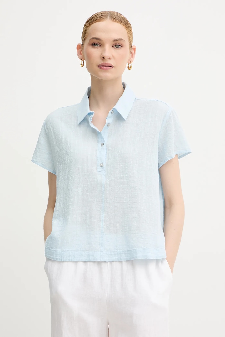 Halenka United Colors of Benetton dámská, modrá barva, hladká, 5ONVDQ0BQ