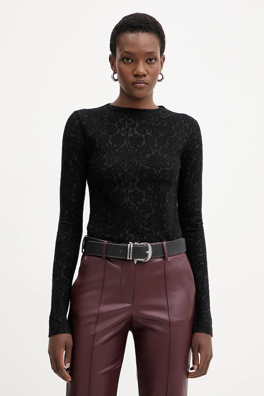 Halenka z vlněné směsi Pinko černá barva, 105697 A2TW